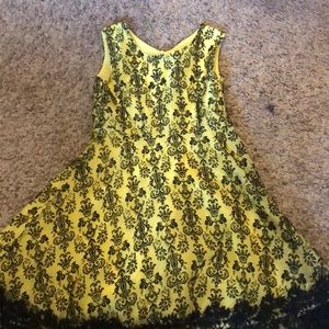 Yellow dress with black design